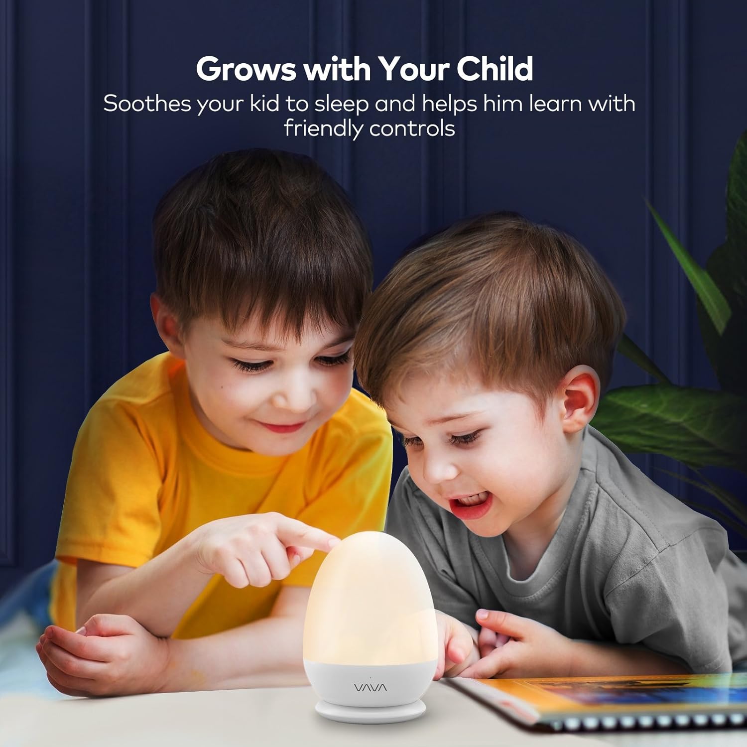 VAVA Home VA-CL006 Night Lights for Kids with Stable Charging Pad, ABS+PC Bedside Lamp for Breastfeeding, Touch Control&Timer Setting, White - - 