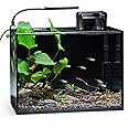 NICREW 2.5 Gallon Nano Nature Aquarium Kit, Ultra-Clear Rimless Desktop Fish Tank with Light, Filter, Gravel and Rock, Perfect for Small Fish, Shrimp, or Betta, Complete Version