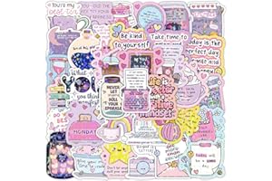100PCS Cute Holographic Motivational & Inspirational Stickers – Positive Quote, Affirmation & Encouraging Words Vinyl Decals 
