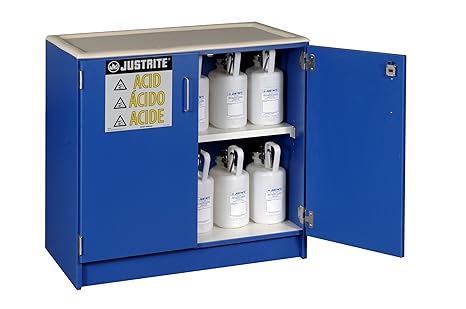 Justrite 24140 36 2 1 2 Liter Bottles 36 X 36 X 22 One Shelf Two Lockable Sliding Doors Corrosive Storage Non Metallic Cabinets Hazardous Storage Cabinets Amazon Com Industrial Scientific
