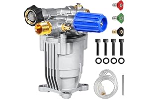 TOOLCY Horizontal 3/4" Shaft Pressure Washer Pump 3400 PSI @ 2.6 GPM, Power Washers Pump with Pressure Adjustment Unloader, Replacement for Honda GC160 GC190 Simpson ms60921 AR rmv 2.5g30 and More