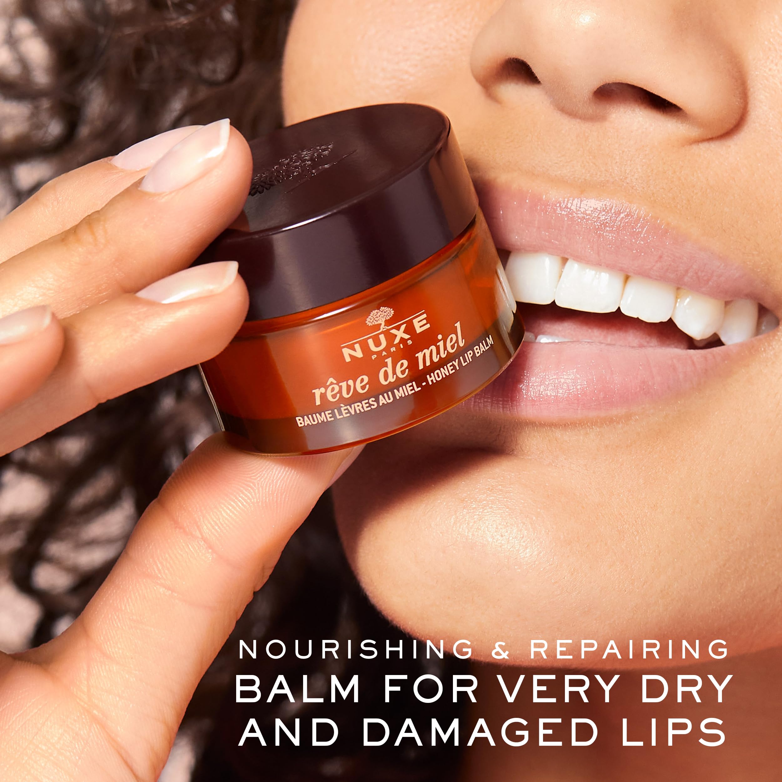 Nuxe Rêve de Miel Ultra Nourishing Lip Balm With Honey Shea Butter and Vitamin E for Cracked and Dry Lips, 0.52 Oz