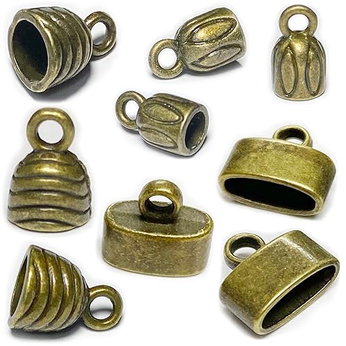 Brass Cord End Cap 90 Pcs Kumihimo Kit Flat Leather Cord End Caps Round  Tassel End Caps Barrel End Caps Bracelet Making Supplies Leather Bracelet 