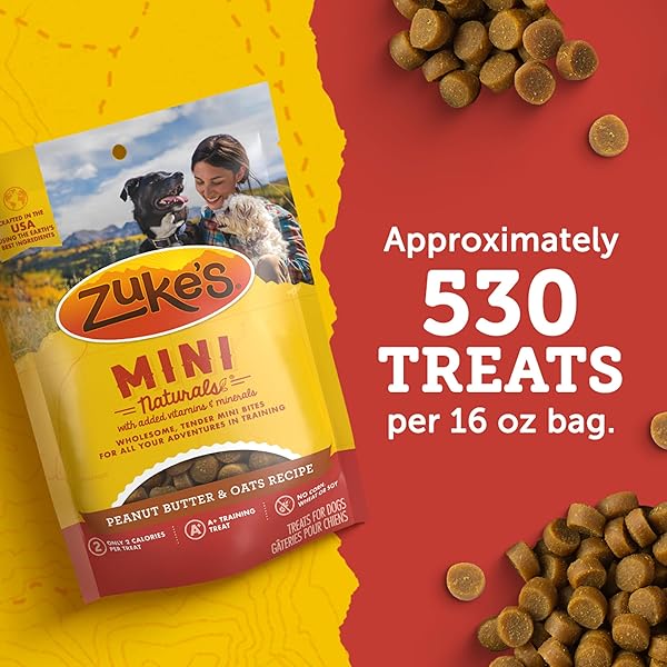 ZUKE’S MINI NATURALS DOG TRAINING TREATS FOR DOGS, PET TREATS MADE WITH REAL PEANUT BUTTER – 10 OZ. POUCH