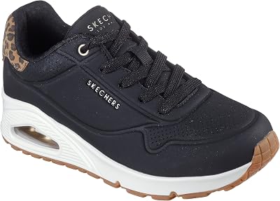 Baskets Uno Jungle NiteSneaker pour Femme, Durabuck - Maille en Daim imprimé léopard - Noir, 40 EU