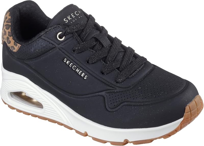 Baskets Uno Jungle NiteSneaker pour Femme, Durabuck - Maille en Daim imprimé léopard - Noir, 40 EU
