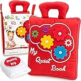 deMoca Quiet Book for Toddlers - Montessori Basic Skills Activity - Soft Travel Toy & Educational Busy Book for 3 Year Old Bo
