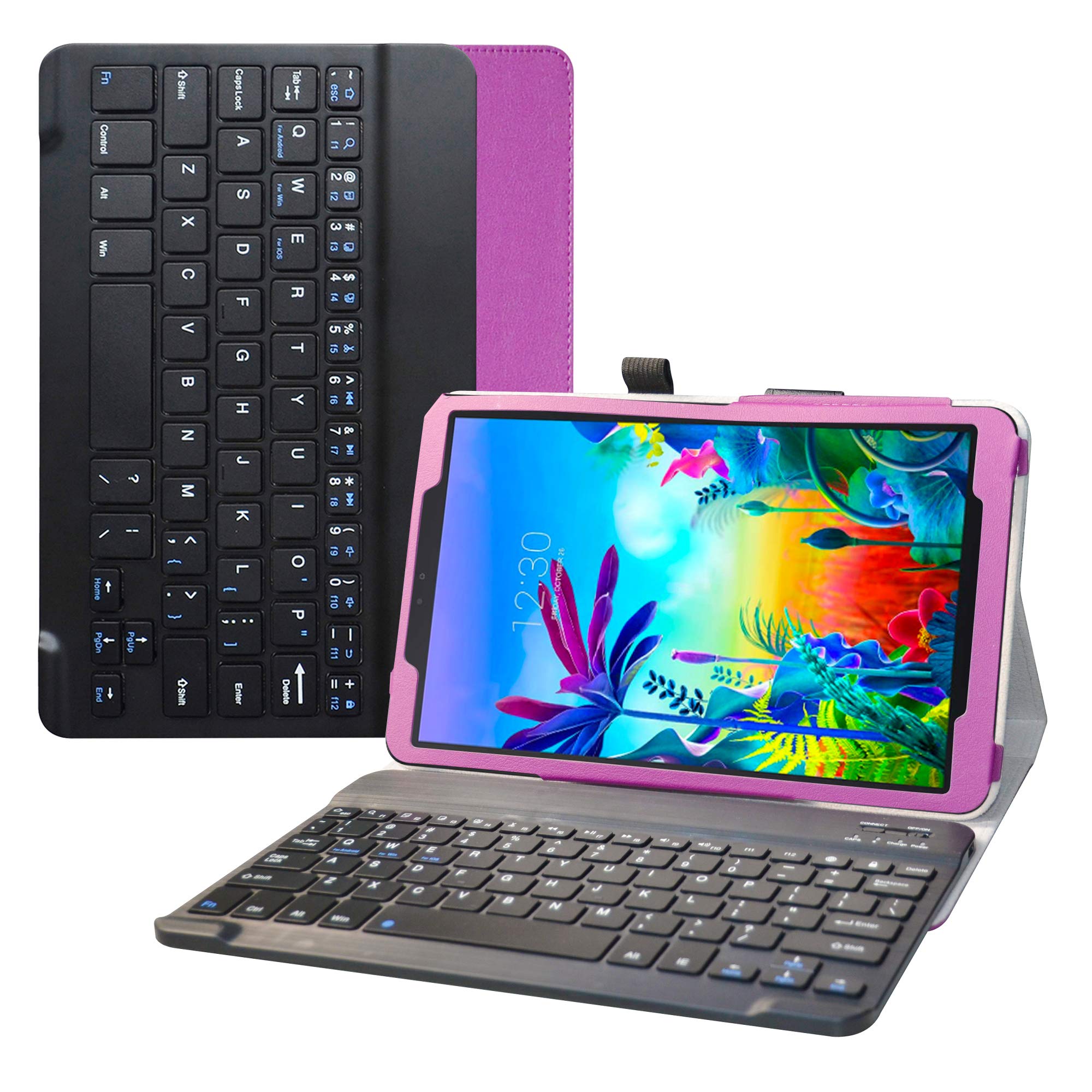 Photo 1 of Bige for LG G Pad 5 10.1 Keyboard Case,Slim Stand PU Leather Cover with Romovable Keyboard for 10.1" LG G Pad 5 10.1 T600 Tablet(2019),Purple