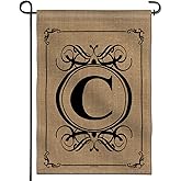 Anley Classic Monogram Letter C Garden Flag, Double Sided Family Last Name Initial Yard Flags - Personalized Welcome Home Decor - Weather Proof & Double Stitched - 18 x 12.5 Inch