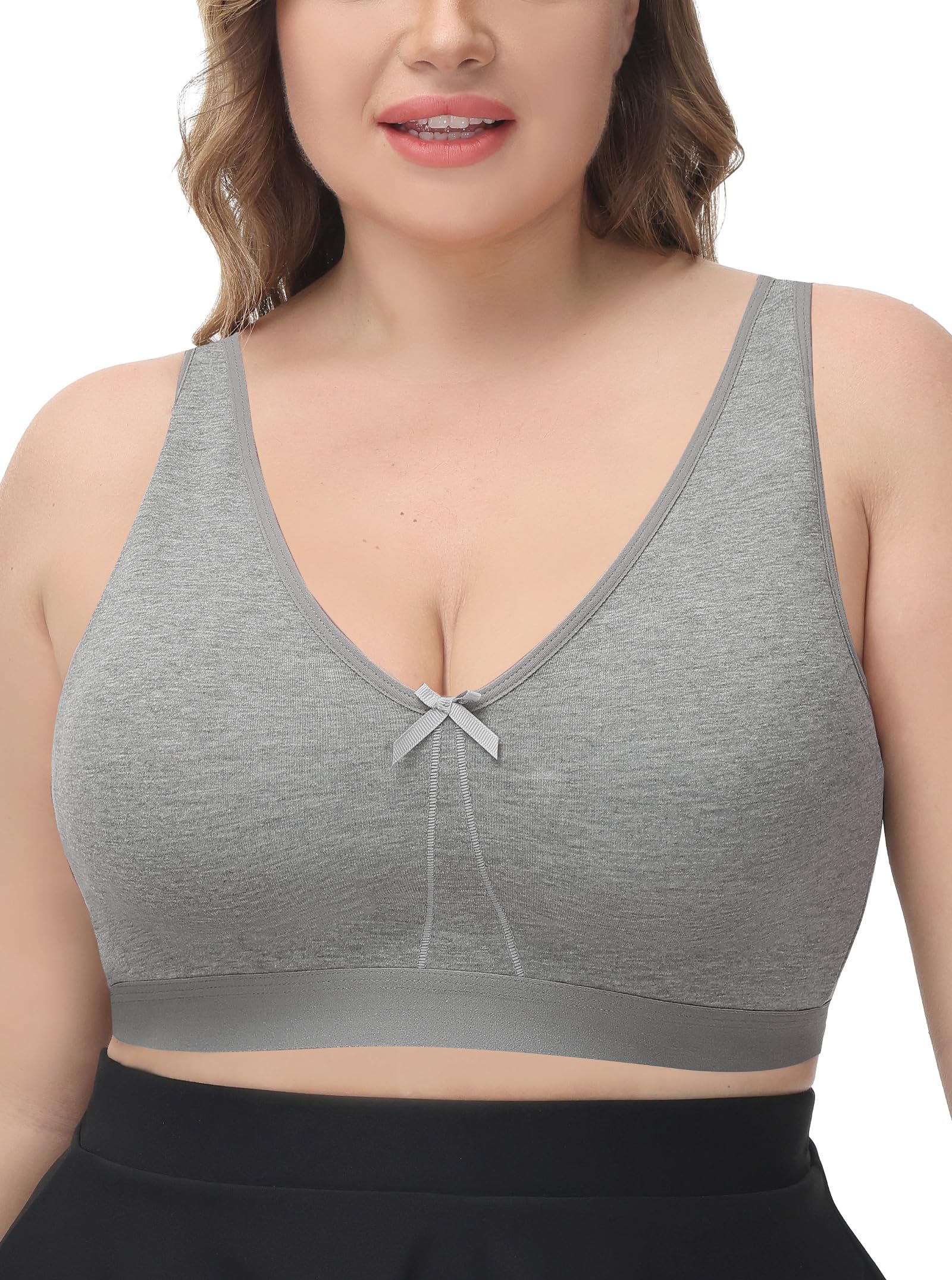 Photo 1 of Baetty Cotton Bras for Women Full Coverage Wireless Bras for Women Bras for Women No Underwire Unpadded Non Padded Comfortable Bras for Women Wirefree Bra Wide Straps (SIZE UNKNOWN)
