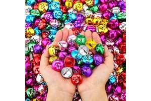 Jinei 500 Pcs 1 Inch Christmas Jingle Bells for Craft Multicolor Christmas Bells Bulk DIY Hanging Vintage Bells Charms for Xmas Wreath Decor Holiday Festival Home Decoration (Colorful)