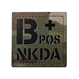 Infrared IR B POS NKDA B+ Blood Type Tactical Patch