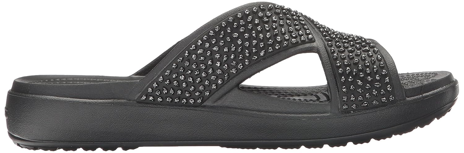crocs sloane embellished xstrap women sandal in grey