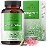 HERBAMAMA Mimosa Pudica Seed Capsules - 1000mg Mimosa Pudica Extract Powder for Digestive Cleanse & Detox - Vegan, Non-GMO Digestive Support Supplement, 100 Caps