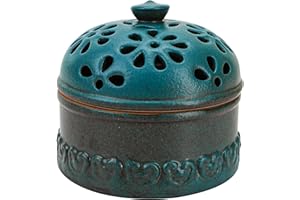 Peacock Blue Garlic Keeper for Counter Small, Ceramic Storage Jar & Garlic Holder for Friends Who Like Cooking, Garlic Contai
