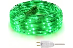 Areful Green Rope Lights, 16.4ft Waterproof LED Strip Light, Indoor Outdoor flexibe Decorative Lighting for Home Christmas Holiday Garden Patio Party