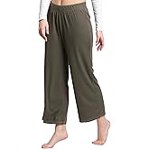 Mad Dog Lounge Women's Pajama Pants, Wide-Leg Cropped Capris, Casual Night Sleep Summer PJ Bottoms for Ladies