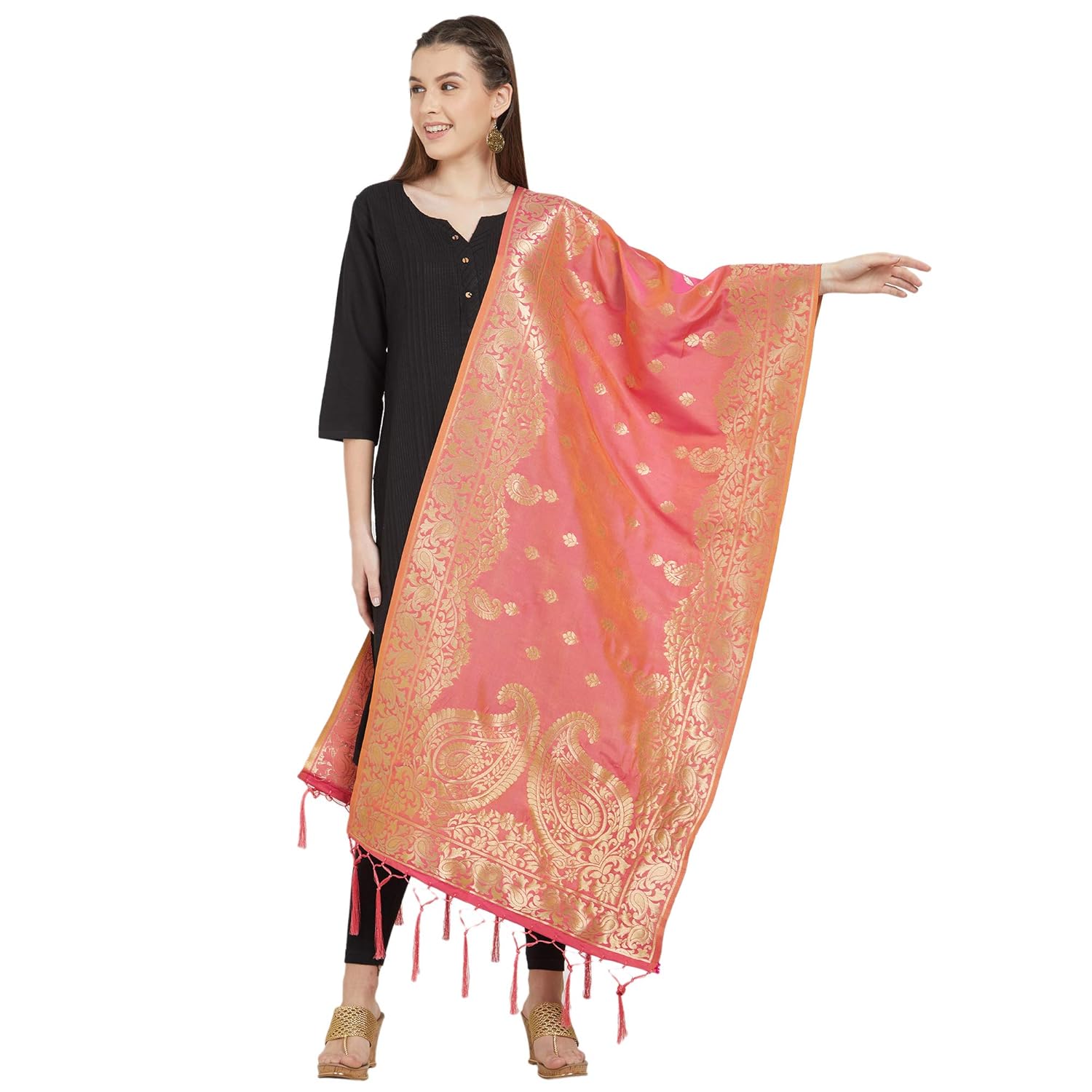nanda silk mills woven banarasi dupatta for women