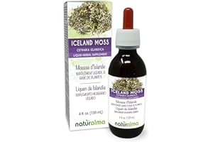 Naturalma Iceland Moss (Cetraria islandica) Thallus (Lichen) Alcohol-Free Tincture - 4 fl oz Liquid Extract in Drops - Herbal Supplement - Vegan