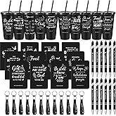 Hollowfly 12 Set / 48 Pcs Christian Church Gifts Plastic Cups with Bible Verse Pens Keychains Notebooks for Women Men Volunteer Christian Party Gifts (Black)