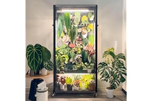 Bstrip Indoor Greenhouse Cabinet with Pegboard, Indoor Greenhouse with Grow Light, 4 Pack 96W Full Spectrum, ideal for Indoor Plant, Foliage Plants, 35.4"x13.8"x71"