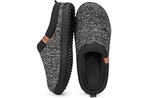 MERRIMAC Men's Slip on Slippers Comfy Memory Foam Non Slip Indoor House Shoes