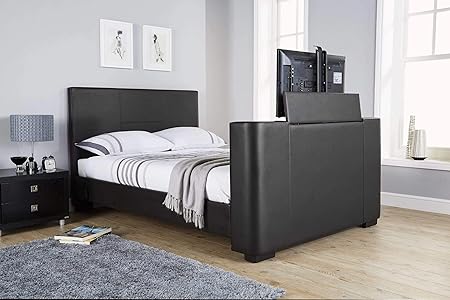 Newark 5ft King Size Faux Leather Electric Tv Bed Black Amazon