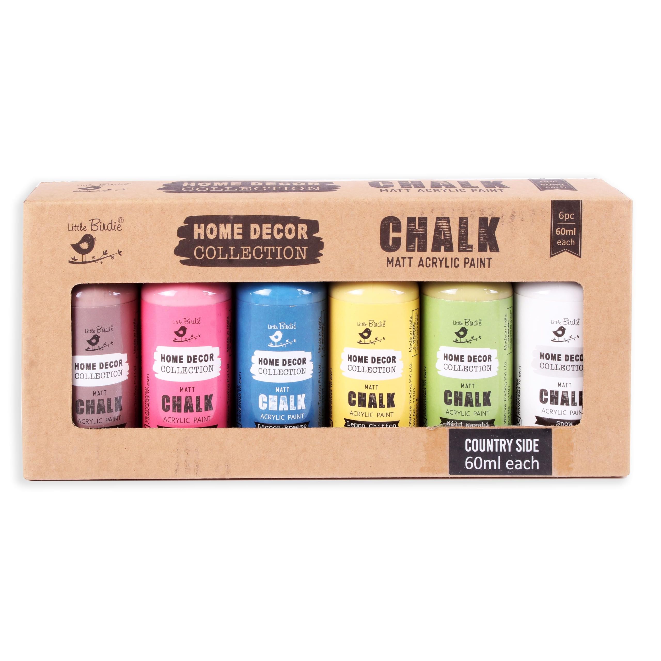 Photo 1 of ***PARTIAL SET***Little Birdie Chalk Paint Set - Matte Acrylic Painting Supplies for DIY Crafts, Furniture, Indoor Outdoor - Multisurface, Non Toxic, 60mL Bottles, Country Side