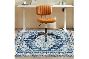 YSYTLCL Office Chair Mat for Hardwood Floor, 36"x48" Anti-Slip Desk Chair Mat for Hard Floors, Under Desk Computer Rug for Rolling Chair, Easy Glide Floor Protector Mat for Home Office(Blue)