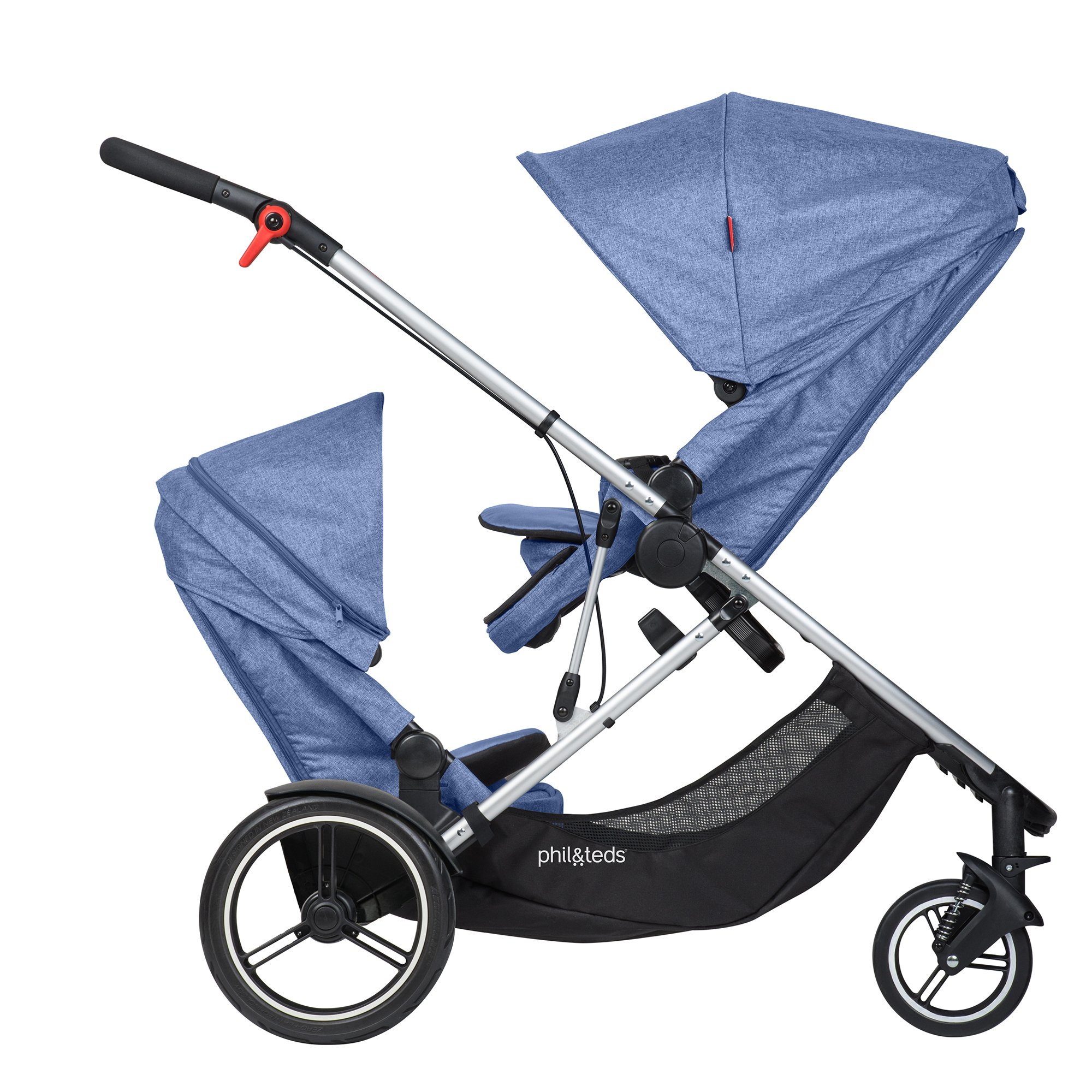 Phil and Teds Voyager Stroller WITH Doubles Kit (Black)