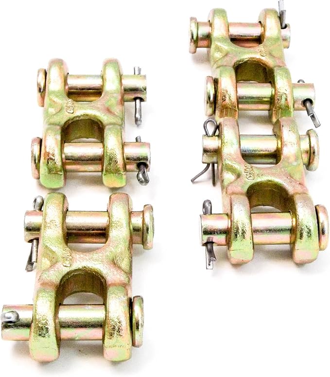 Red Hound Auto (4) Safety Chain Repair Link 3/8 Inches Twin Clevis G70