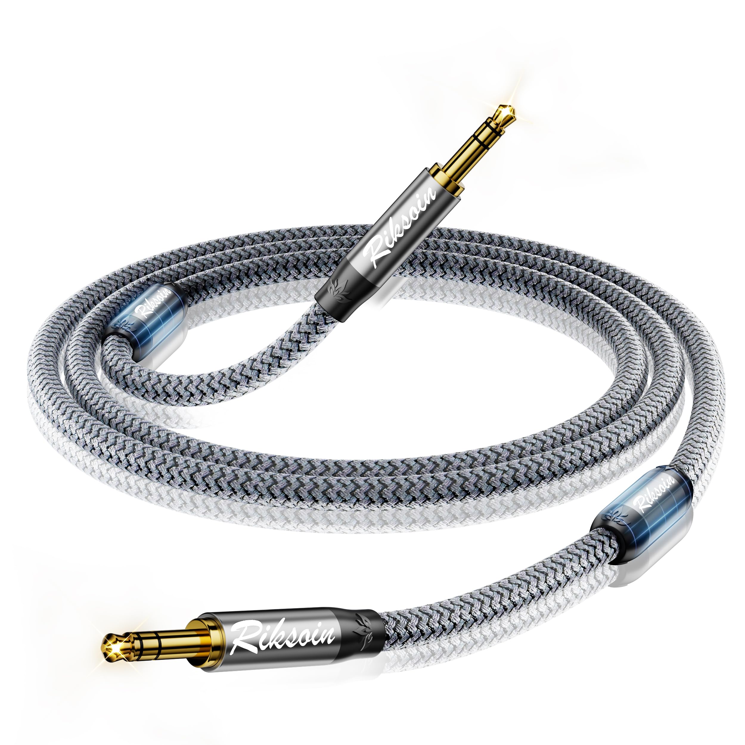Photo 1 of RIKSOIN Aux Cord 10ft,3.5mm Audio Cable with Magnetic Ring Supports[Hi-Fi,Shielded] 3.5mm Male to Male AUX Cord for Car,Headphones,Home Stereos,Speaker