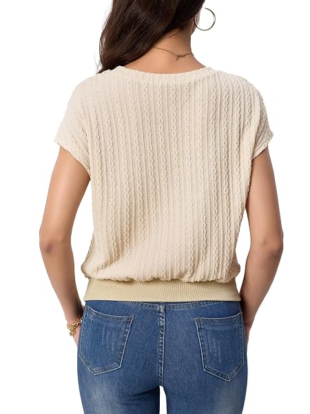 CFLHN APRICOT TOPS FOR WOMEN DRESSY CASUAL BUSINESS OUTFIT CASUAL CAP SLEEVE SWEATER TOP S