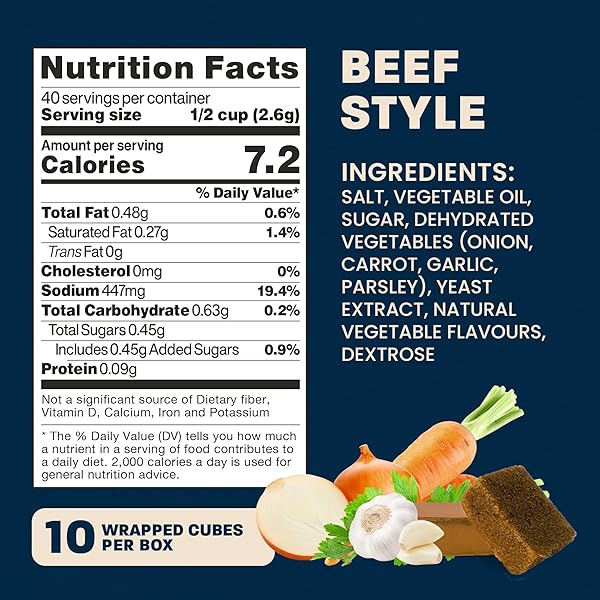 MASSEL BEEF STYLE BOUILLON CUBES | 10 CUBES | PLANT BASED BROTH & SOUP BASE | GLUTEN & DAIRY FREE, VEGAN