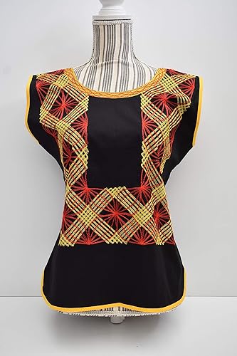 Huipil del istmo de tehuantepec, blusa artesanal de oaxaca, tehuana, blusa de mujer artesanal: Amazon.com.mx: Handmade