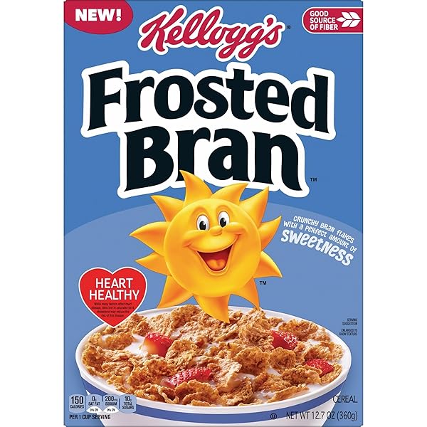 KELLOGG’S FROSTED BRAN BREAKFAST CEREAL, FIBER CEREAL, FAMILY BREAKFAST, ORIGINAL, 12.7OZ BOX (1 BOX)