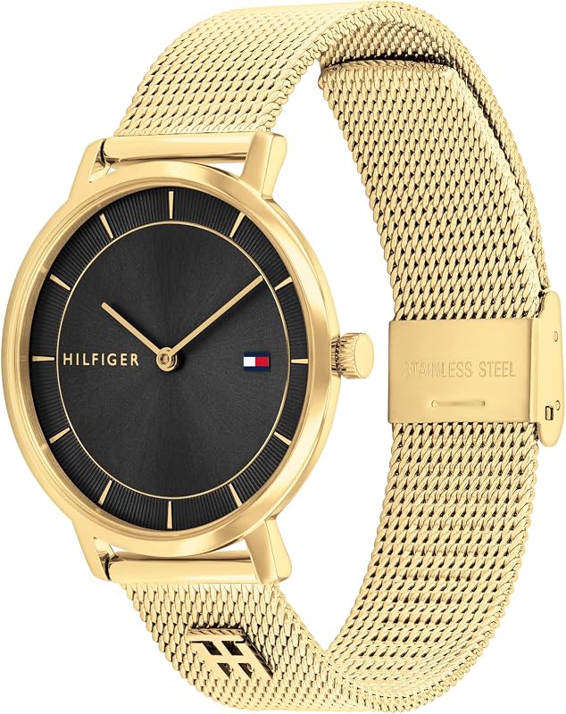 Montre À Mouvement Quartz Deux Aiguilles pour Femme avec Bracelet Milanais en Acier Inoxydable de Couleur Dorée - 1782739