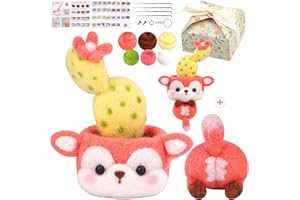 Pnytty Needle Felting Kit, Complete Needle Felting Starter Kit Fox with Easy Video Tutorials, Felting Wool, Animal Felting Kits for Beginners DIY Crafts, Home Decor and Gifts