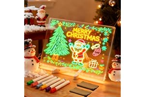 GENERIC Led Note Board with Colors, Light Up Acrylic Message Board, Acrylic Dry Erase Board with Light, Light Up Drawing Board for Kids and Adults,for Home Office and School (11.8 * 7.9in)