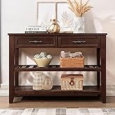 LKTART 42" Solid Wood Console Table for Entryway Sofa Tables with Drawers | Solid Pine Console Table with Drawers,Small Entryway Table for Living Room,Behind the Couch Table,Easy Assembled,Espresso
