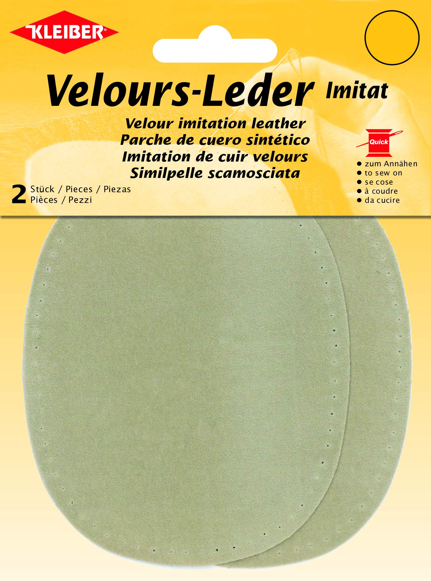 Kleiber Imitation Suede Leather Sew on Knee/Elbow Patches – Oval-12.5cm x 10cm-Silk