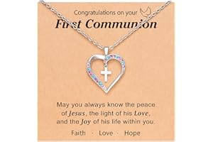 UPROMI Cross Necklace for Girls Back to School Gifts for Girls Baptism First Communion Confirmation Graduation Gifts