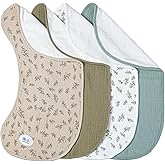 lulumoon Muslin Burp Cloths for Babies: 100% Soft Cotton Large Burping Cloths - Neutral Baby Burp Rags for Boy and Girl - Absorbent Burp Cloth for Spit-Ups 4 Pack