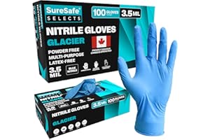 SURESAFE Blue Nitrile Gloves, 3.5 Mil Latex Free Disposable Gloves, Cleaning, Cooking, Kitchen, Working, Mechanics Gloves