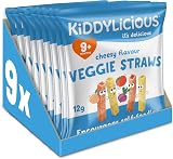 Kiddylicious Cheesy Veggie Straws 9+ Months 9 Packs