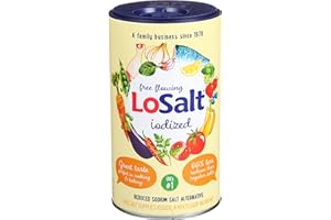 Losalt Reduced Sodium Iodized Salt - Case of 6 - 12.35 oz.