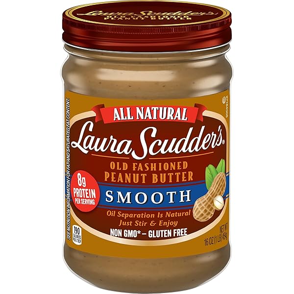 LAURA SCUDDER’S ALL NATURAL SMOOTH PEANUT BUTTER, 16...