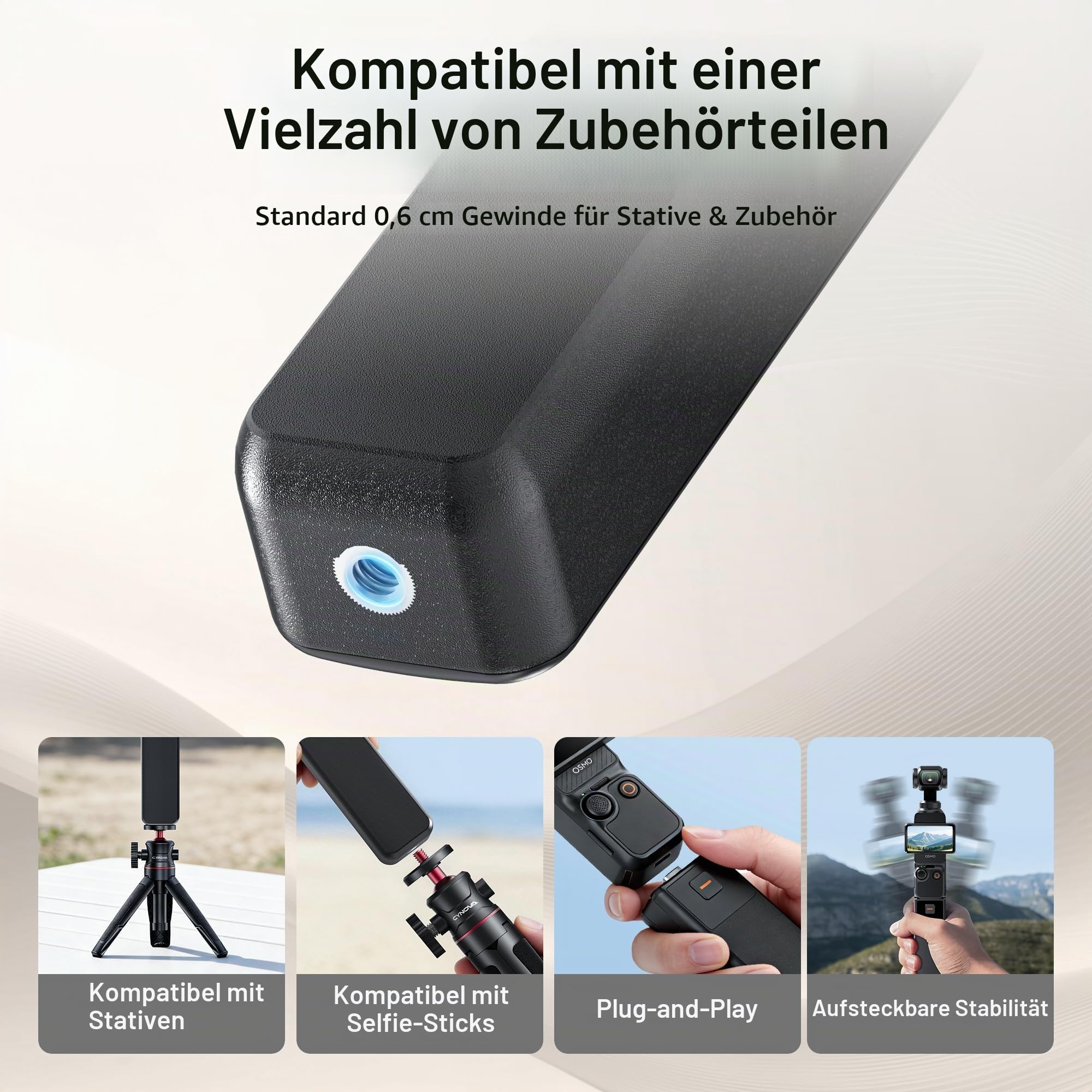 CYNOVA Osmo Pocket 4P Akkugriff für DJI Osmo Pocket 4P 6