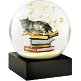 CoolSnowGlobes Cat on Books Cool Snow Globe