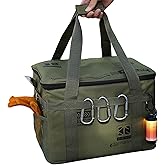 RUIYIZIXIN Tactical Camping Gear Storage Bag 30L,Utility Tote Bag Camping Kitchen Organizer, Military Green, Heavy-Duty Canvas, 380x280x260mm